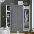 PLATSA Wardrobe with 2 sliding doors, white Larkollen/dark grey, 160x57x191 cm