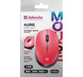 Defender Optical Wireless Mouse Silent Click Auris MB-027, red