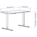 TROTTEN Desk sit/stand, beige/white, 120x70 cm