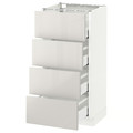 METOD / MAXIMERA Base cab 4 frnts/4 drawers, white, Ringhult light grey, 40x37 cm