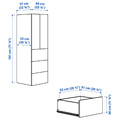 SMÅSTAD / PLATSA Wardrobe, white stripe/lilac with 3 drawers, 60x57x181 cm