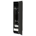 METOD / MAXIMERA High cabinet with cleaning interior, black/Nickebo matt anthracite, 40x60x200 cm