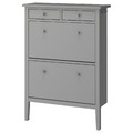 GULLABERG Shoe cabinet with 2 compartments, grey, 88x30x122 cm