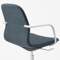 LÅNGFJÄLL Office chair with armrests, Gunnared blue/white, 68x68 cm