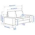 VIMLE 2-seat sofa, with wide armrests/Hallarp grey