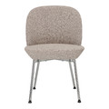 Upholstered Chair Cloe, light grey/chrome