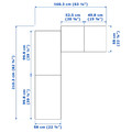 PAX Corner wardrobe, white, Reinsvoll grey-green, 210/160 x 236 cm