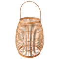 HÖVISK Lantern for block candle, handmade bamboo, 29 cm