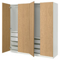 PAX / STORKLINTA Wardrobe combination, white/oak effect, 200x66x201 cm