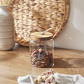 Elegant Glass Jar with Acacia Wood Lid 13 cm