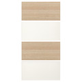 MEHAMN 4 panels for sliding door frame, white stained oak effect, white, 100x201 cm