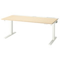 MITTZON Desk sit/stand, electric birch veneer/white, 160x80 cm