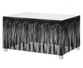 Table Fringe Deco Curtain 80x300cm, metallic black