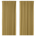 MAJGULL Room darkening curtains, 1 pair, beige-yellow, 145x300 cm