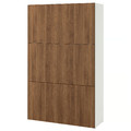 BESTÅ Storage combination with doors, white/Lappviken walnut effect, 120x42x193 cm