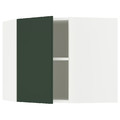 METOD Corner wall cabinet with shelves, white/Havstorp deep green, 68x60 cm