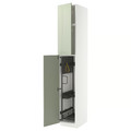 METOD High cabinet with cleaning interior, white/Stensund light green, 40x60x240 cm
