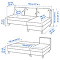 ÄLVDALEN 3-seat sofa-bed with chaise longue, Knisa dark grey