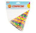 Paper Party Hats, random patterns & colours, 6pcs
