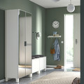 PLATSA Wardrobe with 4 doors, white STRAUMEN mirror glass /FONNES white, 200x42x191 cm