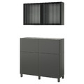 BESTÅ Storage combination w doors/drawers, dark grey Lappviken/Stubbarp/Fällsvik anthracite, 120x42x213 cm