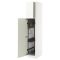 METOD High cabinet with cleaning interior, white/Vallstena white, 40x60x200 cm