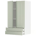 METOD / MAXIMERA Wall cabinet w 2 doors/2 drawers, white/Stensund light green, 60x100 cm