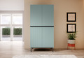 Wardrobe Nicole with Drawer Unit 100 cm, sage, black legs