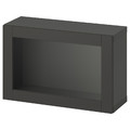 BESTÅ Shelf unit with door, dark grey/Sindvik dark grey, 60x22x38 cm