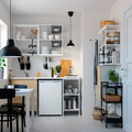 ENHET Kitchen, white, oak effect, 163x63.5x222 cm