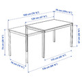 VANGSTA Extendable table, white, 120/180x75 cm