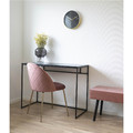 Velvet Dining Chair with Metal Legs, pink/gold