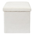Folding Pouffe, corduroy, white