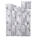 BERGKORSÖRT Duvet cover and pillowcase, white/grey, 150x200/50x60 cm