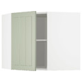 METOD Corner wall cabinet with shelves, white/Stensund light green, 68x60 cm
