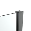 GoodHome Shower Screen Ledava 80 cm, matt black/transparent