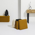 Folding Storage Pouffe Vels Atom, yellow