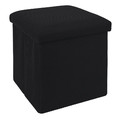 Folding Storage Pouffe Vels Atom, black
