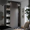 PAX / HASVIK Wardrobe, dark grey/dark grey, 150x66x236 cm