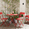SUNDSÖ Folding chair, bright red outdoor