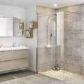 GoodHome Walk-in Shower Panel Beloya 120cm, chrome/transparent