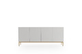 Four-Door Cabinet Nicole 200cm, matt white, gold legs