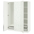 PAX / LINNABERG/ÅHEIM Wardrobe combination, white patterned/mirror glass, 150x58x201 cm