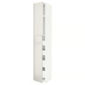 METOD / MAXIMERA Hi cab w 2 doors/4 drawers, white/Ringhult light grey, 40x60x240 cm