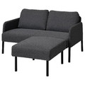 GLOSTAD 2-seat sofa with chaise longue, Knisa dark grey
