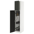 METOD High cabinet with cleaning interior, white/Nickebo matt anthracite, 40x60x200 cm