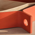 OMMJÄNGE Tray, set of 2, orange/birch veneer