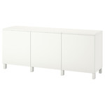 BESTÅ Storage combination with doors, white, Västerviken/Stubbarp white, 180x42x74 cm
