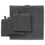 VÅGSJÖN Washcloth, dark grey, 30x30 cm