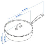 FINMAT Sauté pan with lid, copper/stainless steel, 25 cm